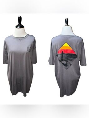 FINTECH Men's L Large Quick Drying Crewneck T-Shirt Graphic Print Outdoor